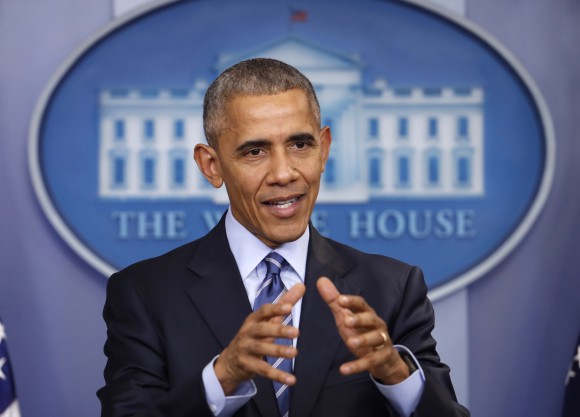 President Barack Obama speaks during a news conference in the briefing room of the White House in Washington, on Dec. 16, 2016. (AP Photo/Pablo Martinez Monsivais)