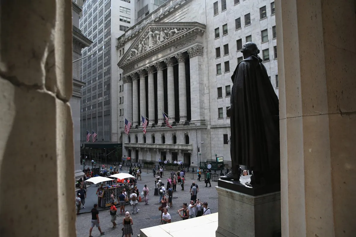 The New York Stock Exchange in Manhattan on July 30, 2014. (John Moore/Getty Images)