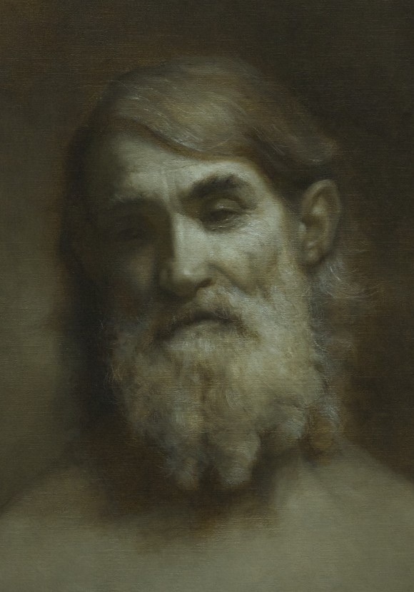 Portrait painting in progress (in Grisaille form) , 2017, by Dale Zinkowski. (courtesy of Dale Zinkowski)