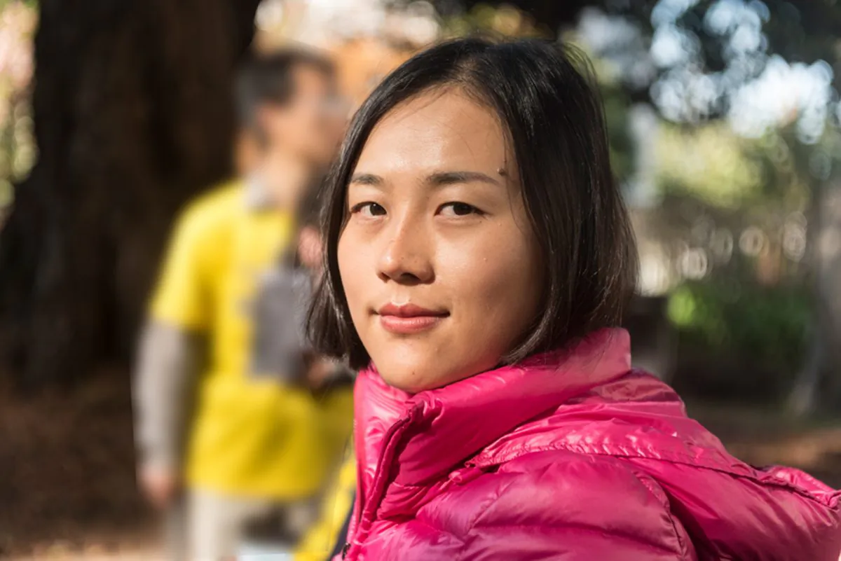 On Oct. 24, 2016, in San Francisco, Peiqi Gu talked about her family’s educational values, and how she almost lost the chance to complete school in China due to the persecution of her spiritual faith—Falun Gong. (Cat Rooney/Epoch Times)