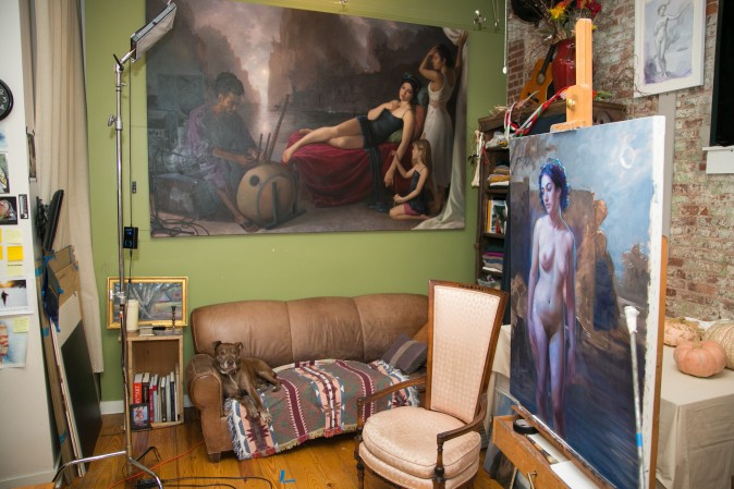 Patricia Watwood's home studio in Brooklyn, New York City, on Dec. 14, 2016. (Benjamin Chasteen/The Epoch Times)