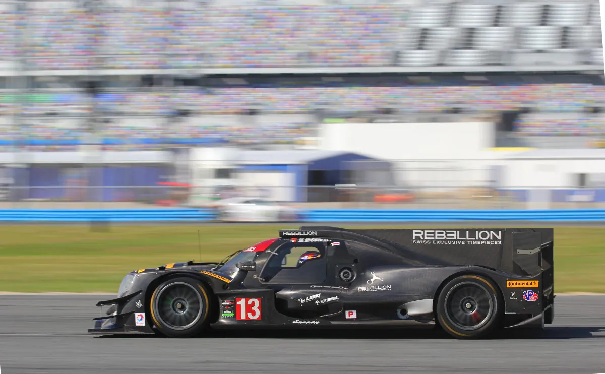 Rebellion Racing brought its #13 Oreca-Gibson to the IMSA WeatherTech Sportscar Championship Roar Before the Rolex 24 at Daytona International Speedway, Jan. 6, 2017.  (Chris Jasurek/Epoch Times)