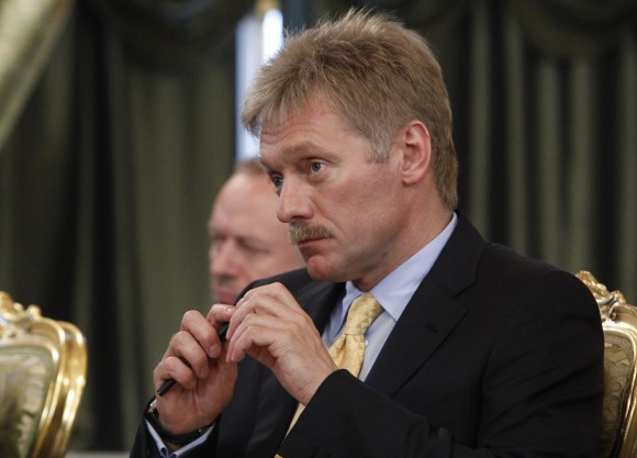 Kremlin spokesman Dmitry Peskov attends a meeting of Russia's President Vladimir Putin with his Venezuelan counterpart Nicolas Maduro at the Kremlin in Moscow, on July 2, 2013. (MAXIM SHEMETOV/AFP/Getty Images)