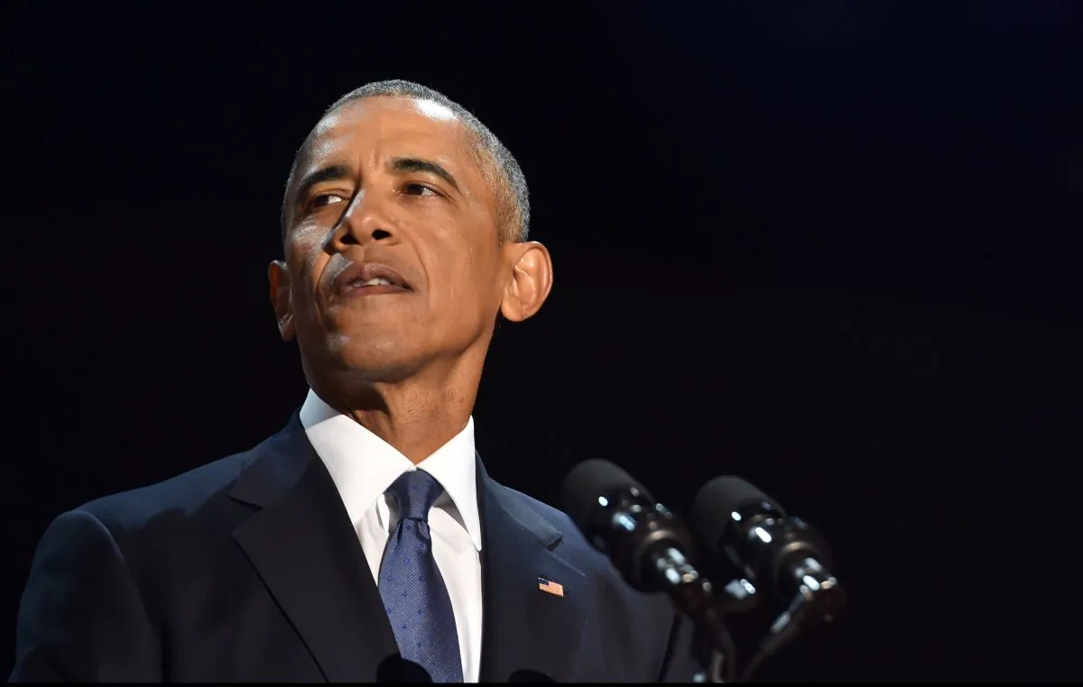 President Barack Obama speaks during his farewell address in Chicago, Illinois on January 10, 2017. (NICHOLAS KAMM/AFP/Getty Images)