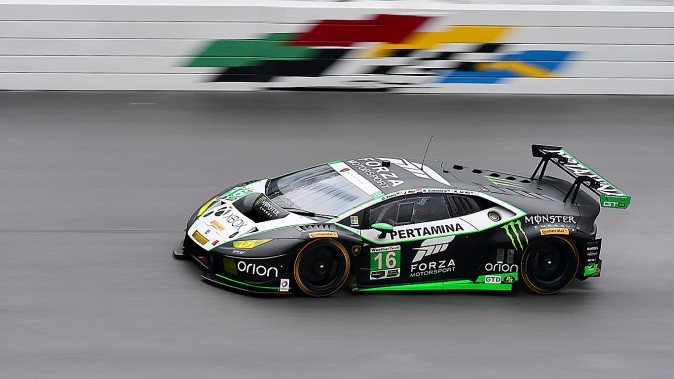 The #16 Change Racing Lamborghini Huracan GT3 was third fastest in GTD. (Bill Kent/Epoch Times)