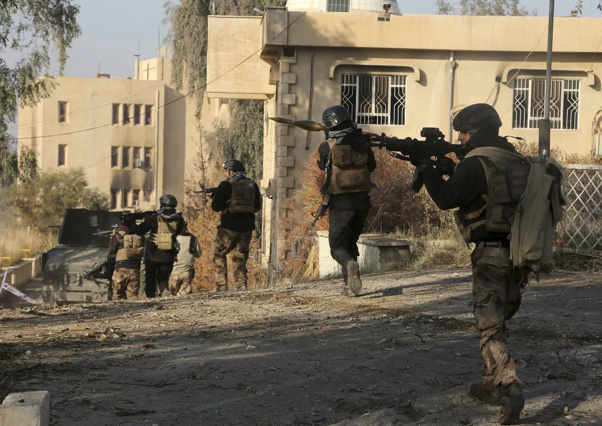 Iraqi special forces in the eastern side of Mosul, Iraq on Jan. 14, 2017. (Khalid Mohammed/File Photo via AP)