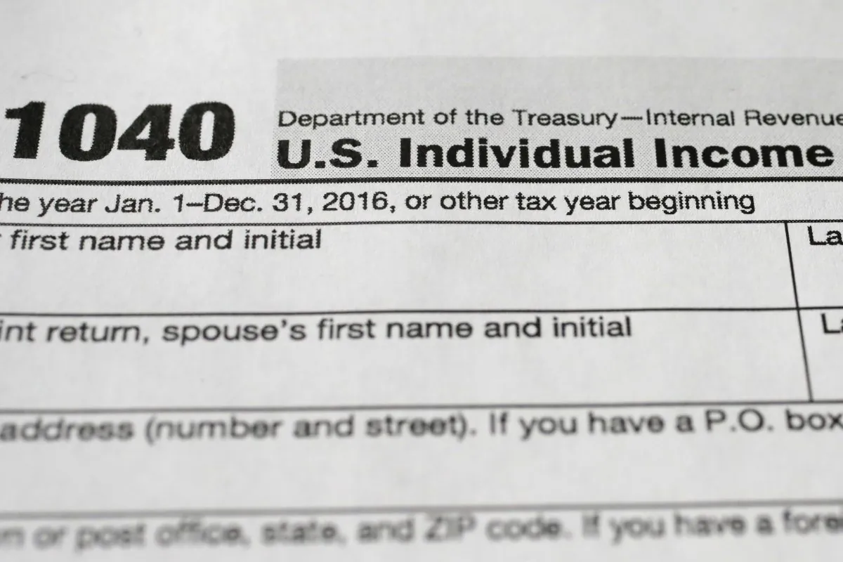 A 1040 tax form, in New York. (Mark Lennihan/AP Photo)