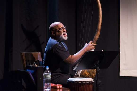 Fred Johnson provides sound effects and music for "Lucky Penny." (Zachary Zirlin Photography)