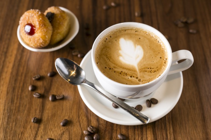 Latte and mini-Brazilian donuts at Brazilia Cafe, in NoHo, Manhattan, on Oct. 14, 2014. (Samira Bouaou/Epoch Times)