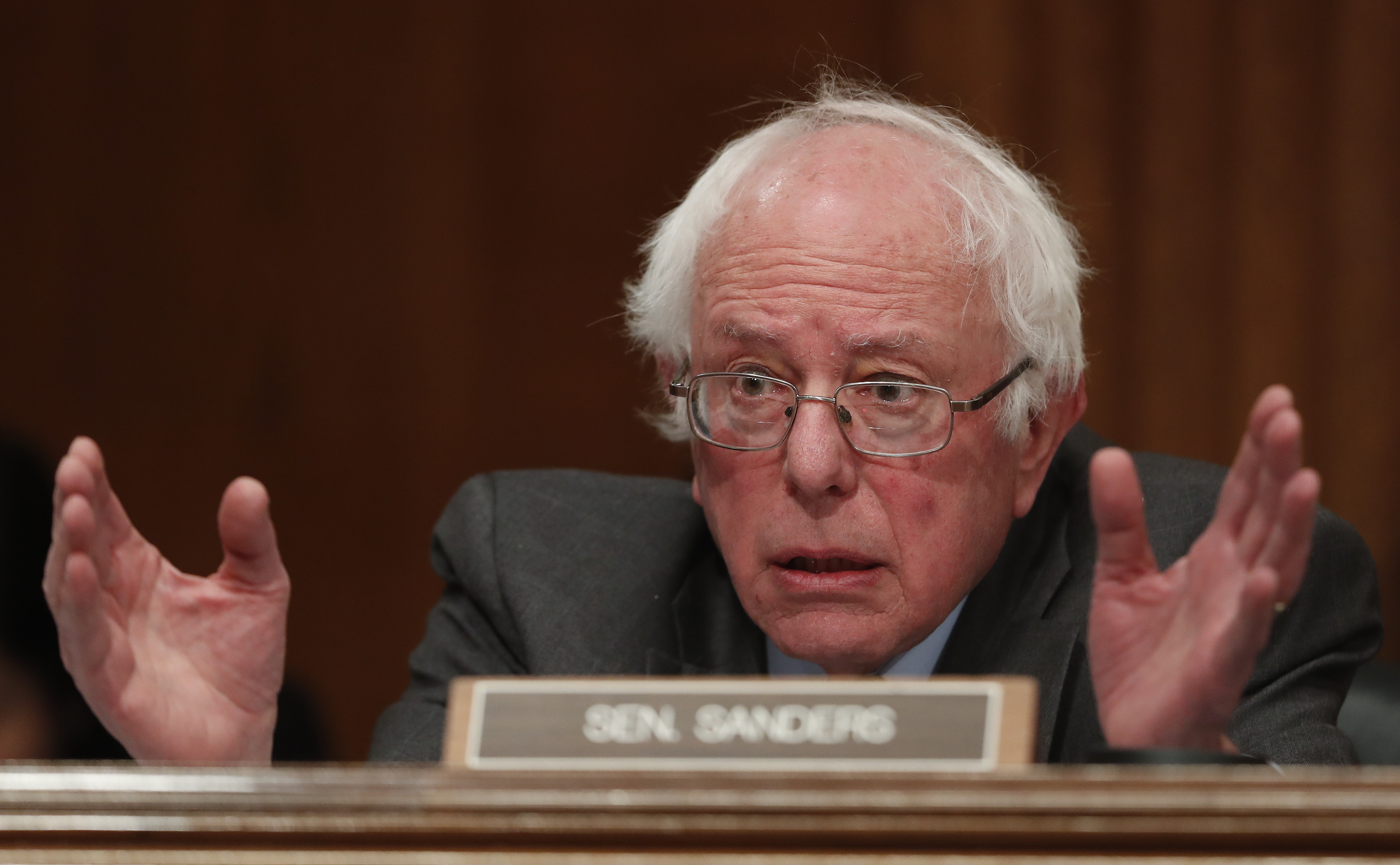 Senate Environment and Public Works Committee member Sen. Bernard Sanders, I-Vt. on Capitol Hill in Washington on Jan. 18, 2017. (AP Photo/Carolyn Kaster)