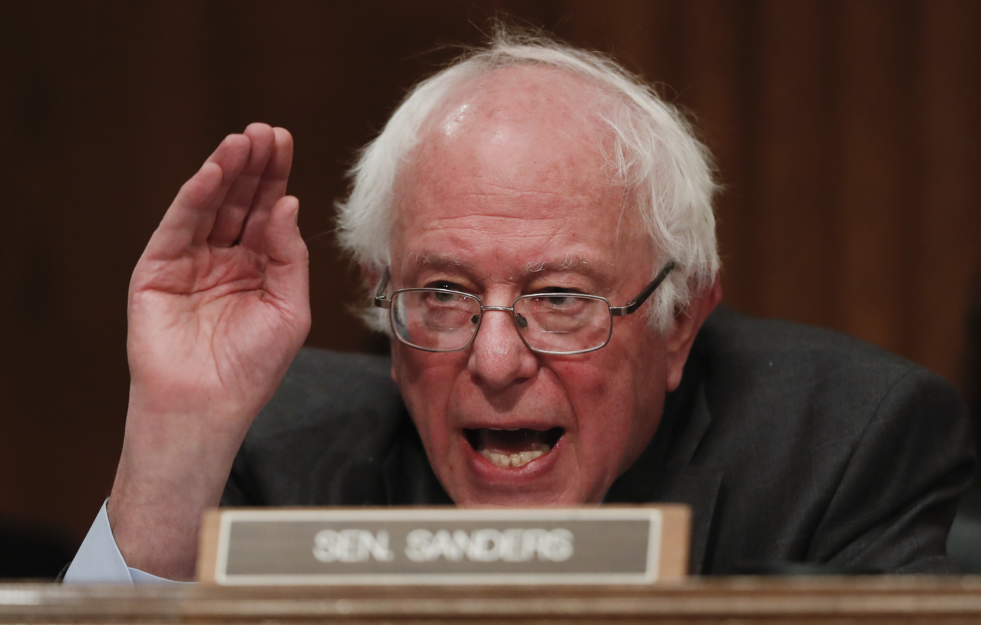 Senate Environment and Public Works Committee member Sen. Bernard Sanders, I-Vt. speaks on Capitol Hill in Washington on Jan. 18, 2017. (AP Photo/Carolyn Kaster)