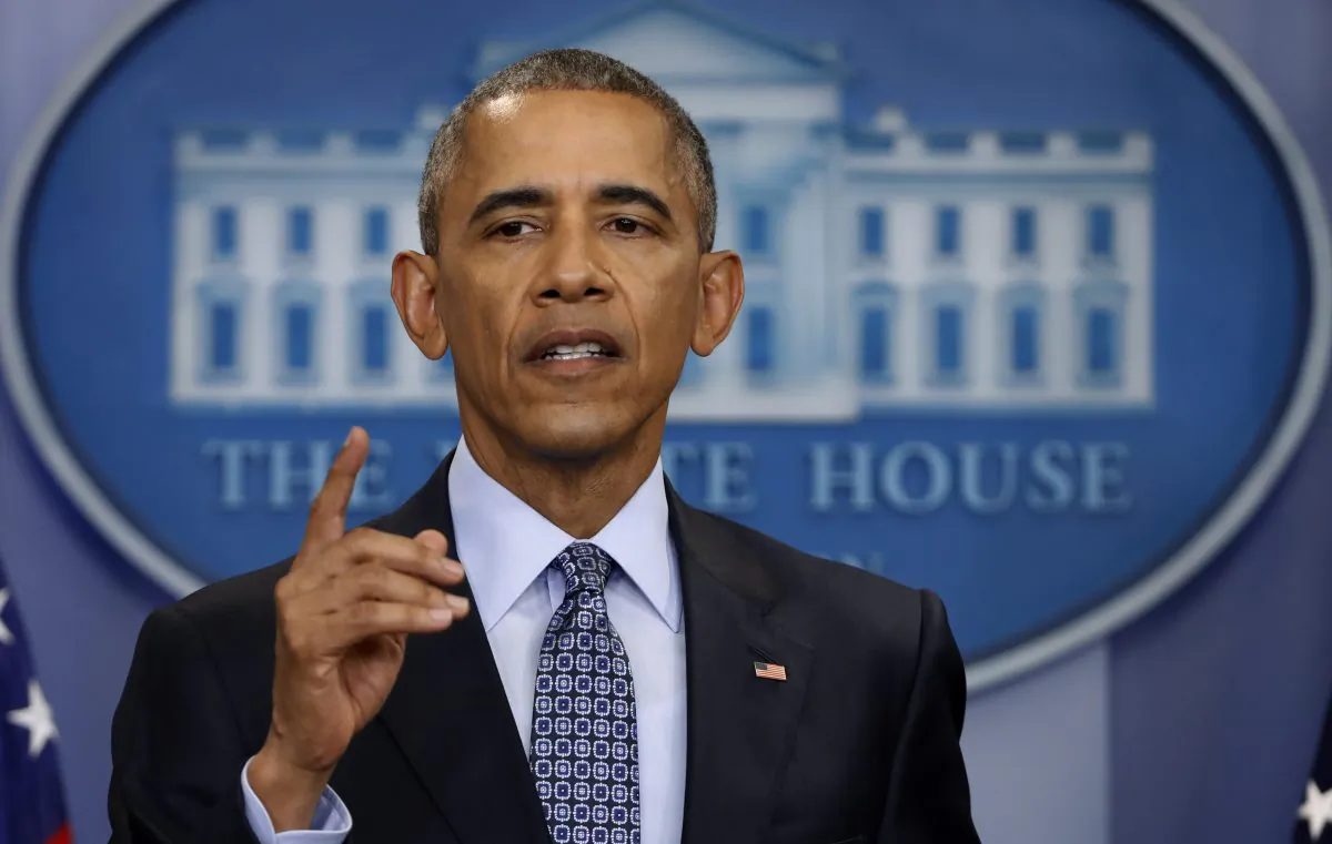 President Barack Obama holds a year-end press conference in the Brady Press Briefing Room of the White House in Washington on Dec. 16, 2016.
(SAUL LOEB/AFP/Getty Images)