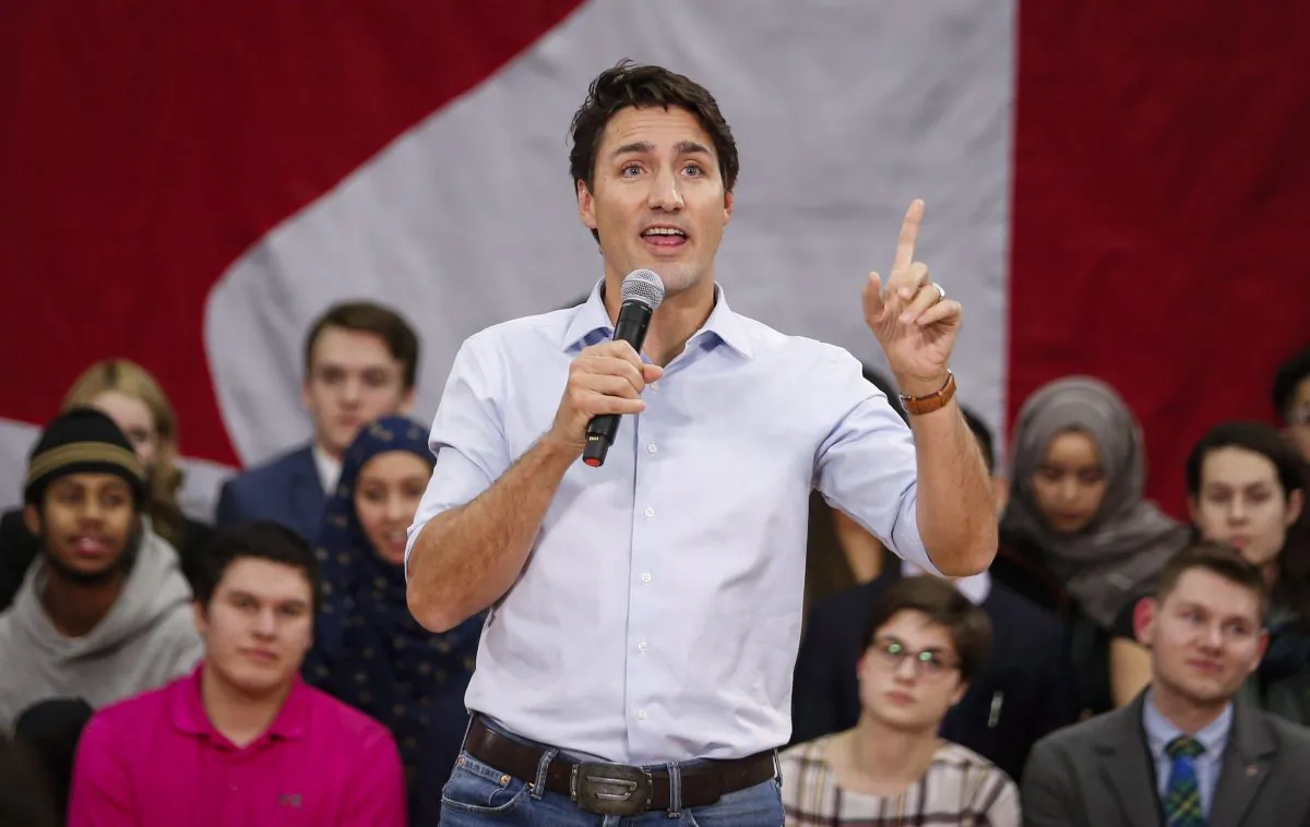 Prime Minister Justin Trudeau takes questions at a town hall meeting in Calgary on Jan. 24, 2017. (The Canadian Press/Jeff McIntosh)