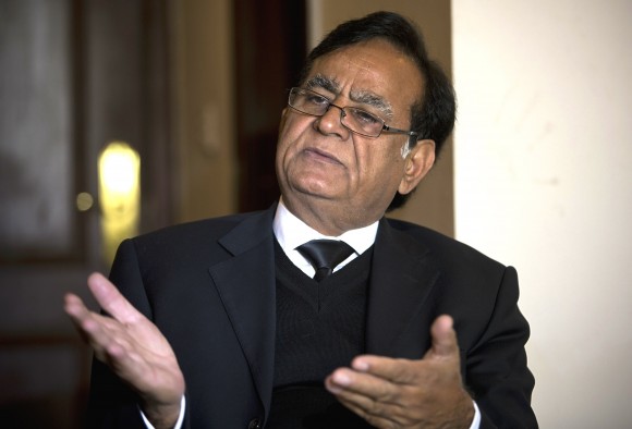 Pakistani lawyer, Saif-ul-Mulk, talks to the Associated Press in Islamabad, Pakistan on Jan 17, 2017. (AP Photo/B.K. Bangash)