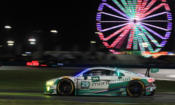 Connor De Phillippi in the #29 Montaplast Audi currently leads GTD. (Chris Jasurek/Epoch Times)