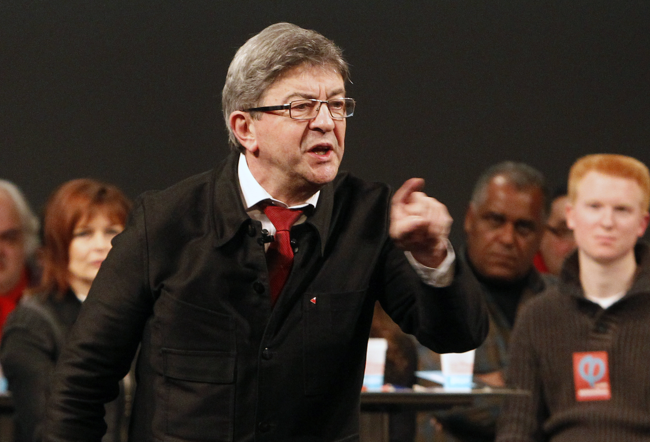 French Left party leader and candidate for the 2017 French presidential election, Jean-Luc Melenchon delivers a speech during a meeting in Tourcoing, northern France Jan. 8, 2017. (AP Photo/Michel Spingler)