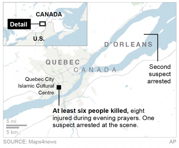 Map locates Quebec; 2c x 3 inches; 96.3 mm x 76 mm;