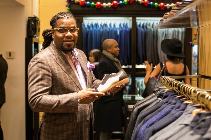 Eredi Pisanò boutique celebrating 15 years on Madison Avenue in New York on Dec. 21, 2016. (Benjamin Chasteen/Epoch Times)