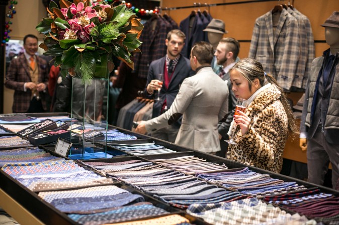 Eredi Pisanò boutique celebrating 15 years on Madison Avenue in New York on Dec. 21, 2016. (Benjamin Chasteen/Epoch Times)