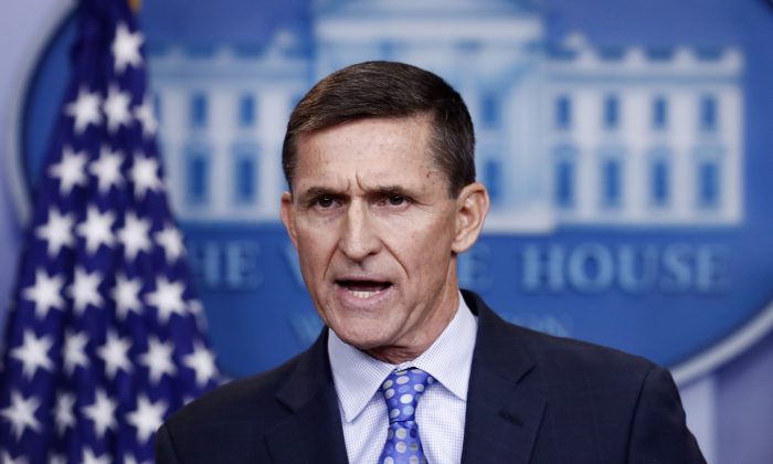 National Security Adviser Michael Flynn speaks during the daily news briefing at the White House, in Washington on Feb. 1, 2017. (Carolyn Kaster/AP Photo)