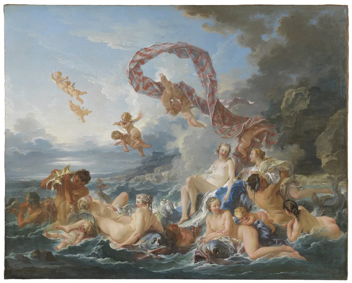 "The Triumph of Venus,"  1740, by François Boucher (French, 1703–1770). Oil on canvas. (Nationalmuseum of Sweden)