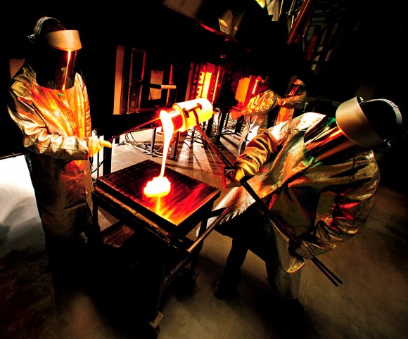Corning developed the first glass encasement for Thomas Edison's lightbulb. The company manufactures glass, ceramics, and related materials primarily for industrial and scientific applications. (Courtesy of Corning)