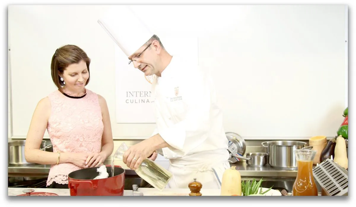 Sibylle Eschapasse and chef Marc Bauer at the International Culinary Center. (Melinda Martinez/Celebrity Taste Makers)