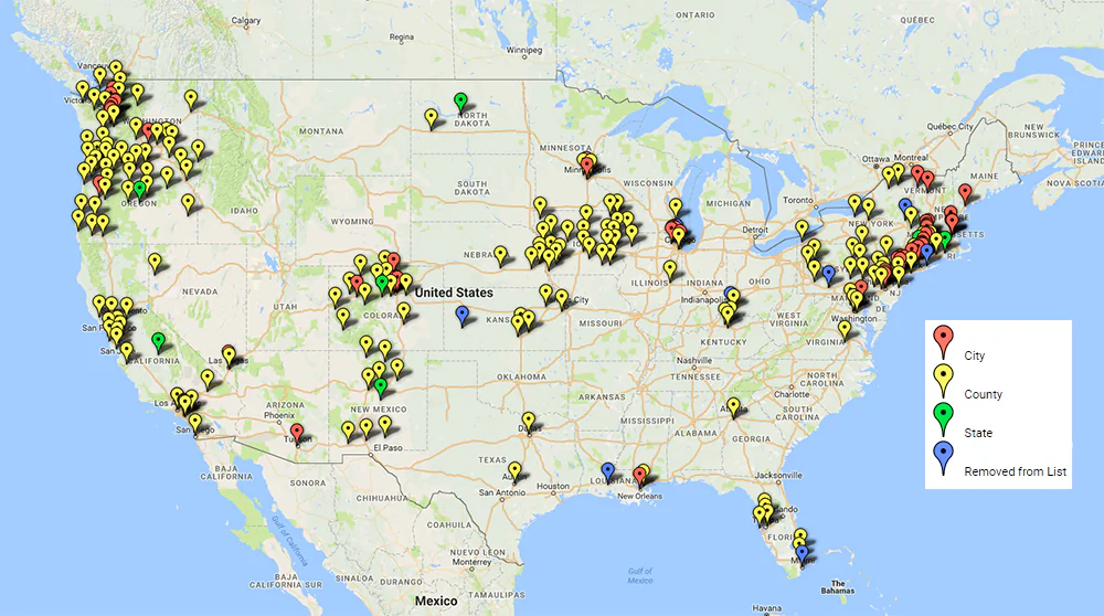 A map of U.S. sanctuary cities (CIS.org)