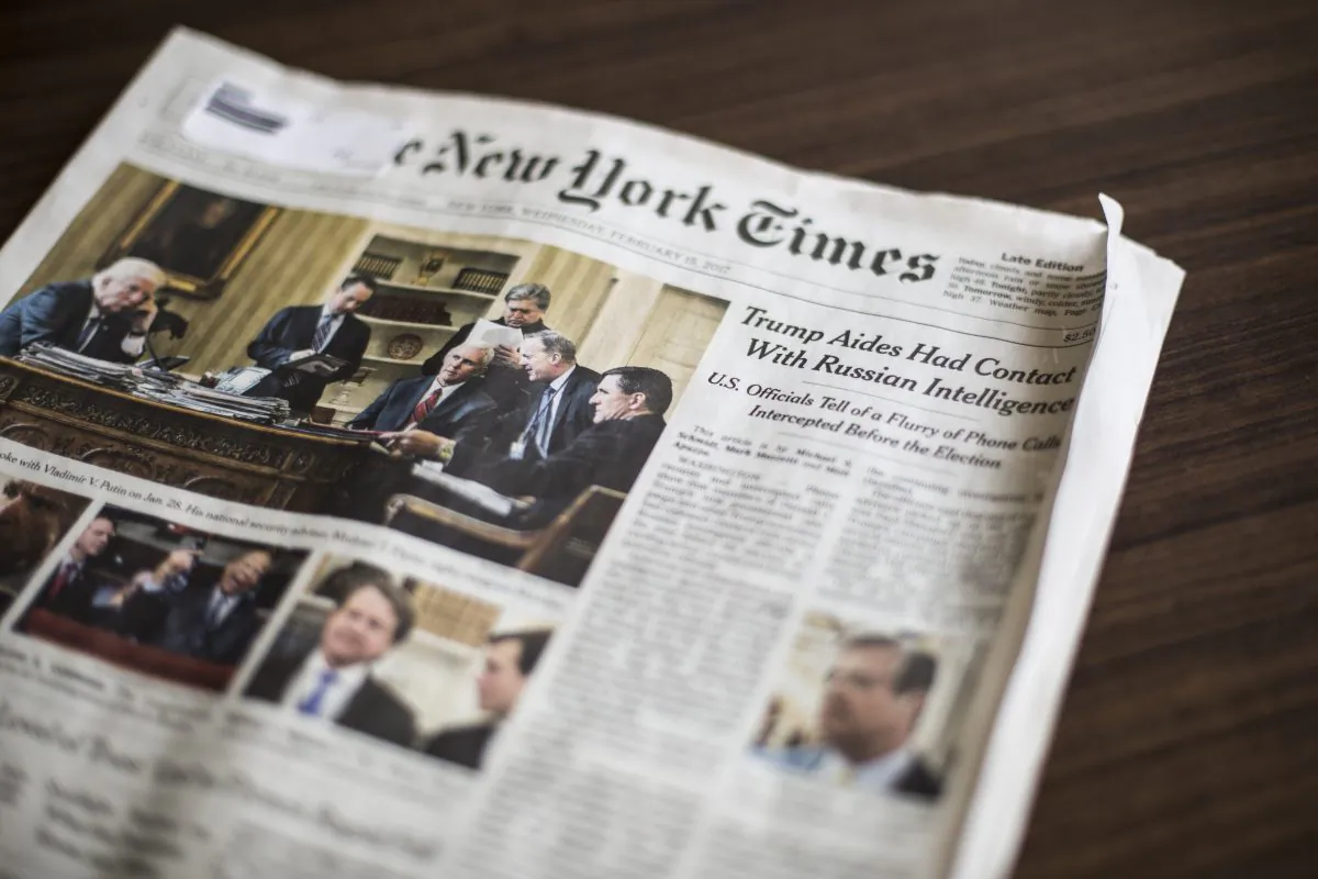 The Feb. 15 edition of The New York Times. (Samira Bouaou/Epoch Times)