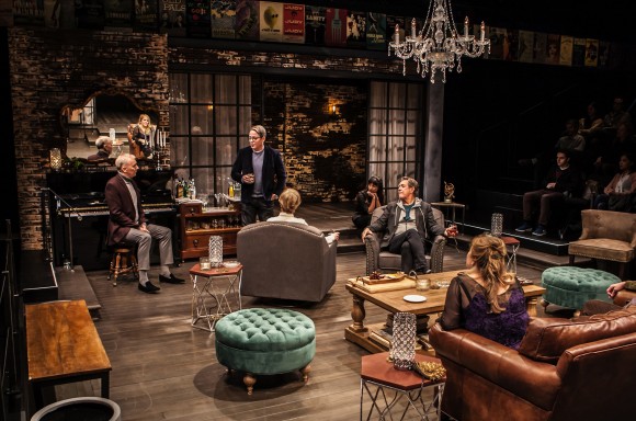 (L–R) John Epperson, Matthew Broderick, Jill Eikenberry, Annapurna Sriram, Larry Pine, Claudia Shear in Wallace Shawn's