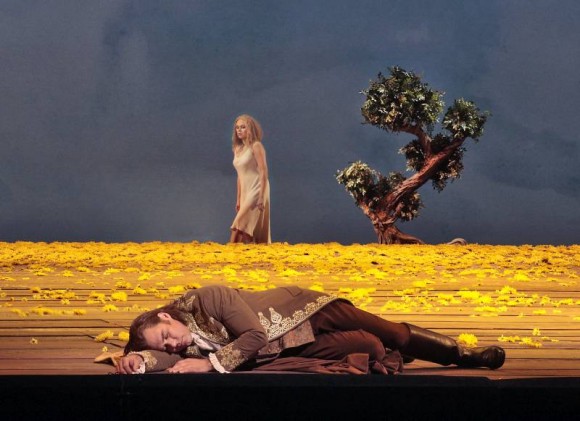 Kristine Opolais in the title role and Brandon Jovanovich as the Prince in Dvořák's Rusalka. (Ken Howard/ Metropolitan Opera)