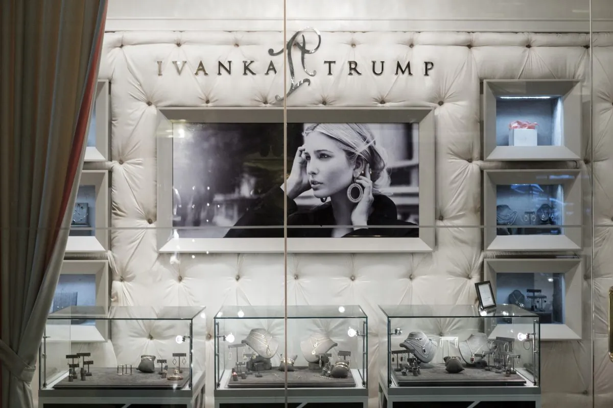 A view of jewelry for sale at the 'Ivanka Trump Collection' shop in the lobby at Trump Tower in New York City on Feb. 10, 2017. (Drew Angerer/Getty Images)