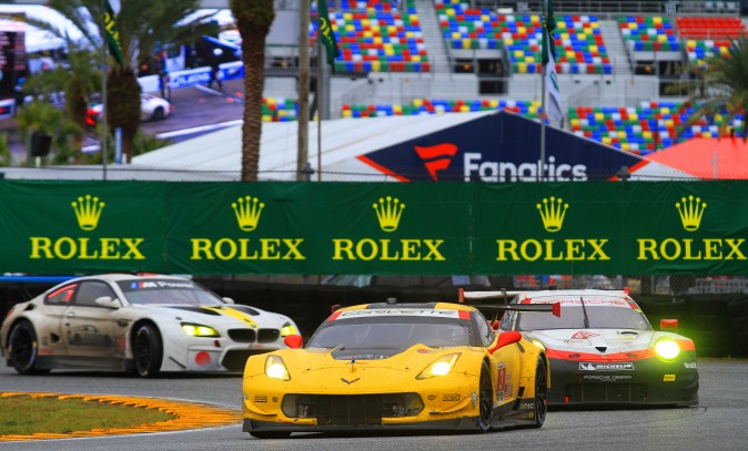 Effective Balance of Performance allowed the front-engined Corvette CR.7 and BMW M6 to compete effectively against the mid-engined Ferrari 458, Ford GT, and Porsche 911 RSR. (Chris Jasurek/Epoch Times)
