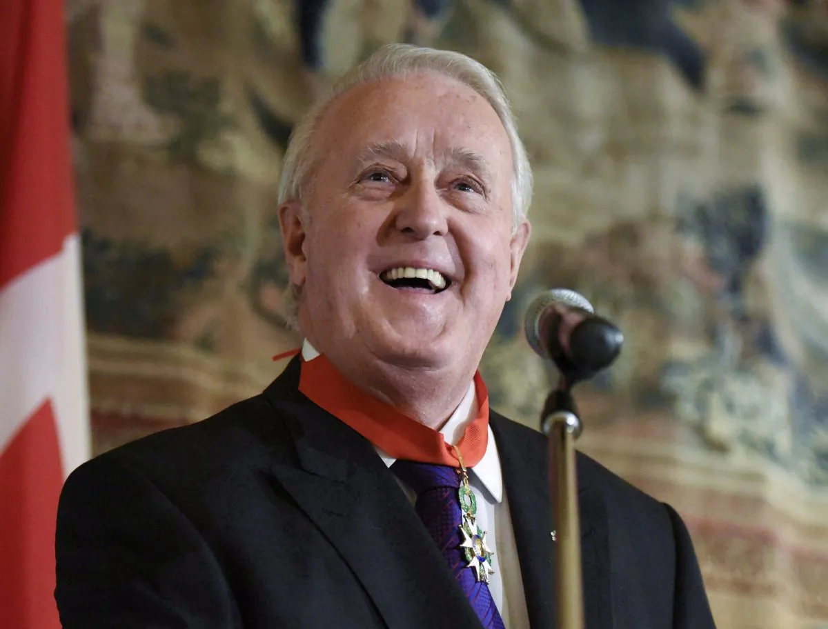 Former Canadian prime minister Brian Mulroney during a reception after receiving the insignia of Commander of the National Order of the Legion of Honour from the Embassy of France, on Dec. 6, 2016, in Ottawa. (The Canadian Press/Justin Tang)