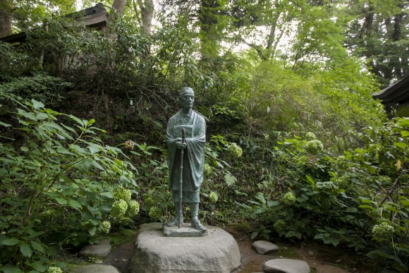 A Basho statue inside Chusonji Temple in Hiraizumi. (Annie Wu/Epoch Times)