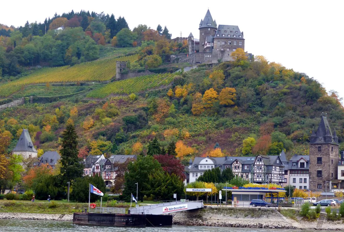 A castle overlooking the River Rhine. The Upper Middle Rhine Valley is designated a UNESCO World Heritage Site for its castle-dotted landscape and elegant scenery. (Barbara Angelakis)