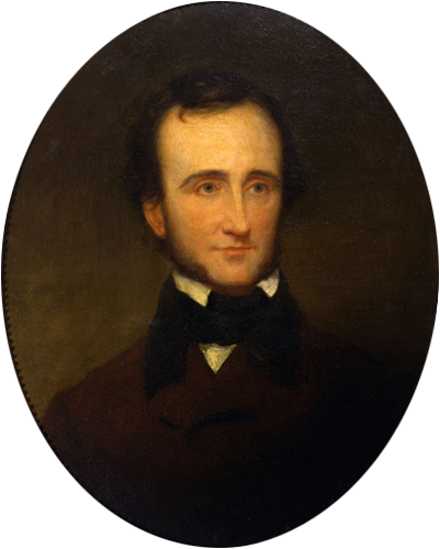 An 1845 portrait of Edgar Allan Poe by Samuel Stillman Osgood. (public domain)