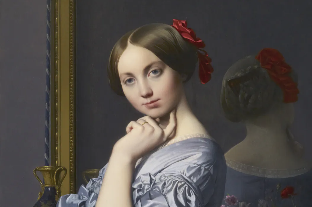 Jean-Auguste-Dominique Ingres (1780 - 1867) 
Comtesse d’Haussonville, 1845
oil on canvas
51 7/8 in. x 36 1/4 in. (131.76 cm x 92.08 cm)
Purchased by The Frick Collection, 1927.
Accession number: 1927.1.81