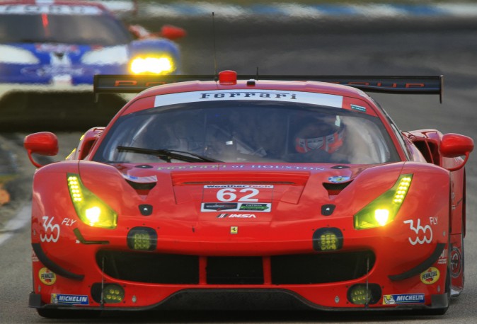 Toni Vilander in the #62 Risi Ferrari 488 GTE was 0.28 seconds off the pace of Magnussen in the Corvettte. (Chris Jasurek/Epoch Times)