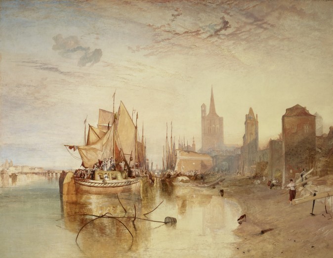 "Cologne, the Arrival of a Packet-Boat: Evening," exhibited 1826, by J.M.W. Turner. Oil on canvas 66 3/8 inches by 88 1/4 inches, The Frick Collection. (Michael Bodycomb)