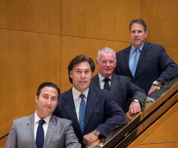 Celebrating the strategic partnership of Toronto’s recently-rebranded Milborne Group and Miami-based Pordes Residential are (l-r) South Florida developers Manuel Grosskopf, President, Château Group; Edgardo Defortuna, President, Fortune International Group; Hunter Milborne, CEO, Milborne Group and Mark Pordes, President Pordes Residential. The brokerage firms are representing two luxury Greater Miami area properties, FENDI CHÂTEAU Residences and The Ritz-Carlton Residences, Sunny Isles Beach, Miami. 
(Arthur Mola)

