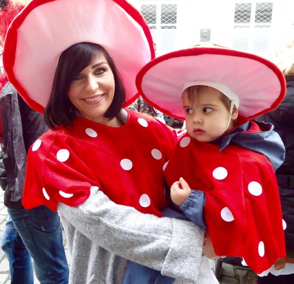 Mother and daughter matching costumes. (Susan James)