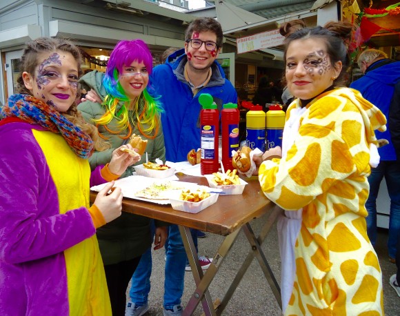 Carnival goers on Rose Monday. (Susan James)