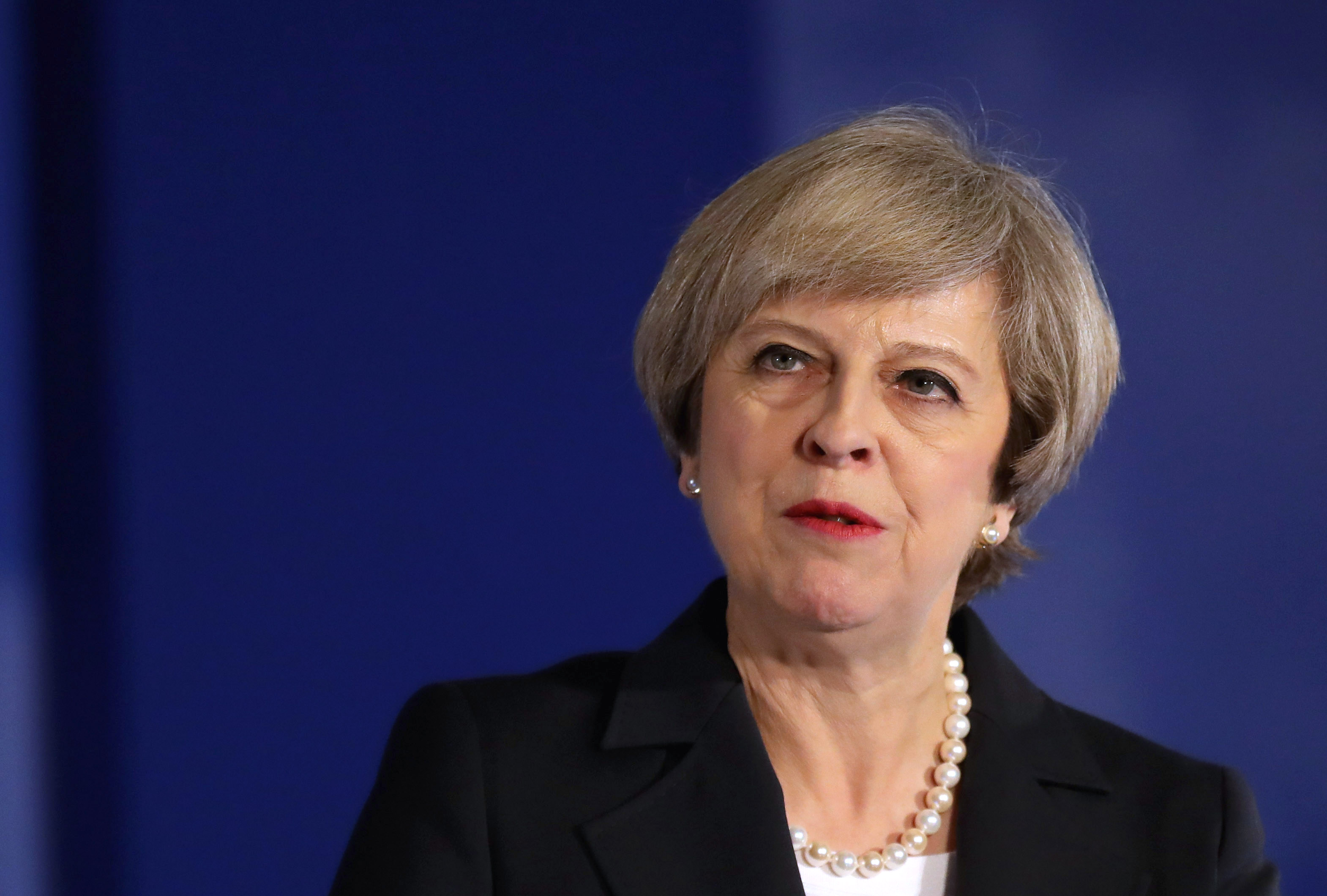 British PM Theresa May at the Congress of Tomorrow Republican Member Retreat at Loews Philadelphia Hotel in Philadelphia, Pa., on January 26, 2017. (Christopher Furlong/Getty Images)