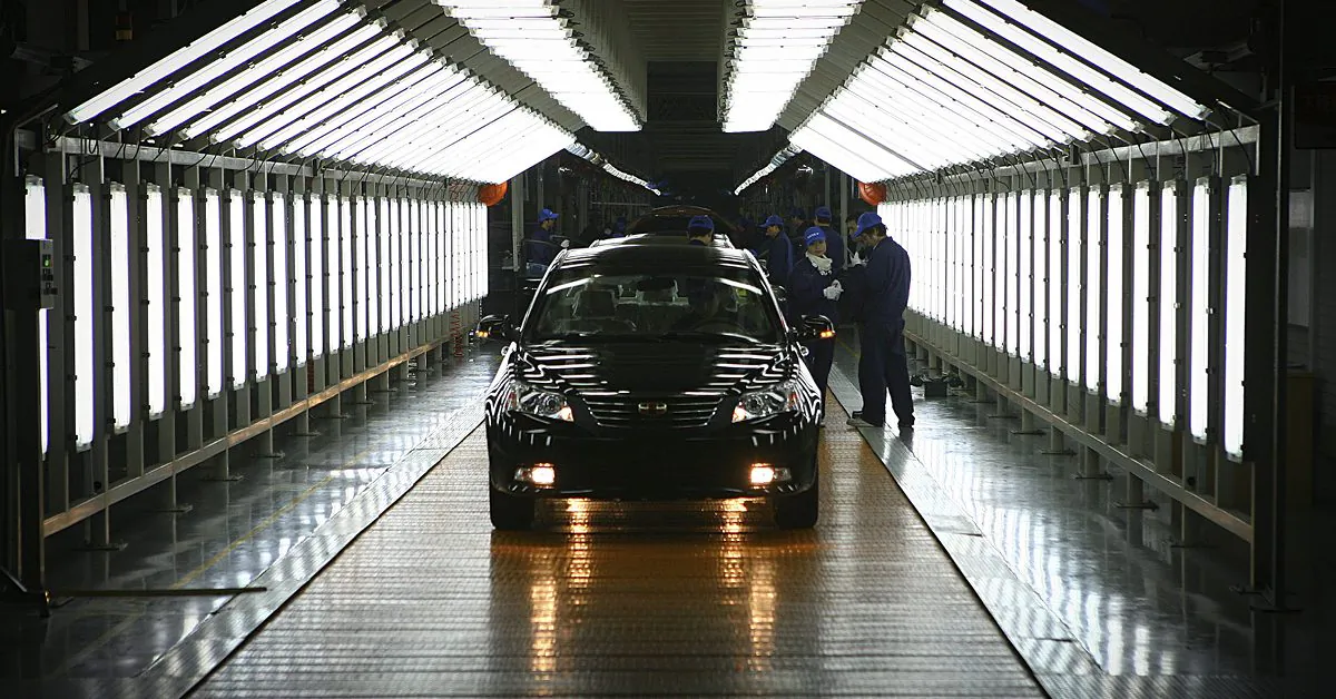 The Geely Automotive plant in Ningbo, in China’s Zhejiang Province. Swedish carmaker Volvo and Chinese parent company Geely will share the factory, producing both brands on the same production line. The move is designed to help transfer more European know-how to Geely. (STR/AFP/Getty Images)