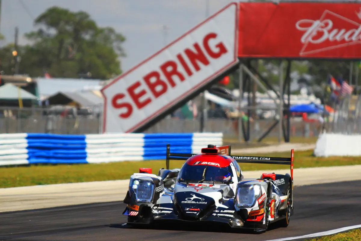 Rebellion Racing’s Neel Jani captured the pole for the 65th IMSA WeatherTech Mobil Twelve Hours of Sebring with a record-setting lap in the #13 Oreca-Gibson, Friday, March 17, 2017. (Chris Jasurek/Epoch Times)