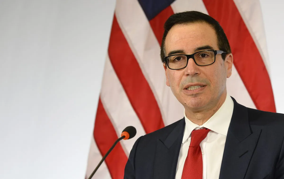 US Secretary of the Treasury Steven Mnuchin speaks during a press conference at the G20 Finance Ministers and Central Bank Governors Meeting in Baden-Baden, southern Germany, on March 18, 2017. (THOMAS KIENZLE/AFP/Getty Images)