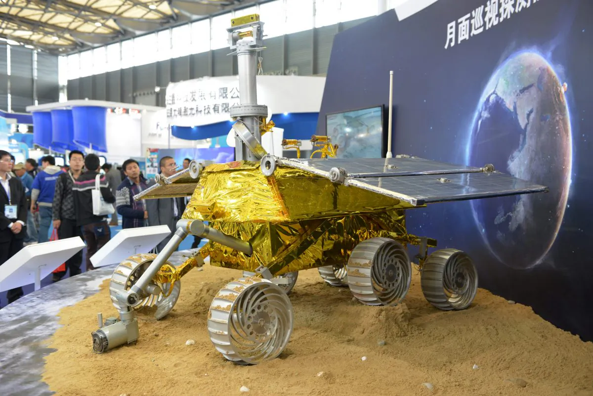 A model of a Chinese lunar rover at the China International Industry Fair in Shanghai on Nov. 5, 2013. (Peter Parks/AFP/Getty Images)