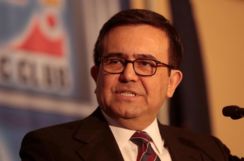 Ildefonso Guajardo Villarreal, Mexico's Economy Minister, addresses the Detroit Economic Club in Detroit, Michigan, U.S. on March 3, 2017. (REUTERS/Rebecca Cook)