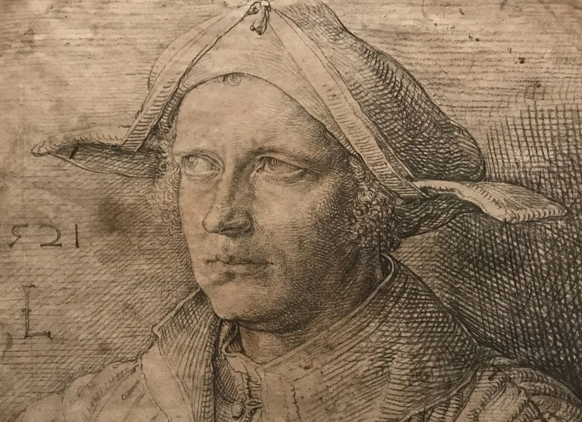 “Portrait of a Man with a Cast in his Eye,” (Detail) 1521, by Lucas van Leiden (circa 1494–1533, The Netherlands). Charcoal and black chalk, with traces of white chalk, Nationalmuseum, Sweden. (Milene Fernandez/Epoch Times)
